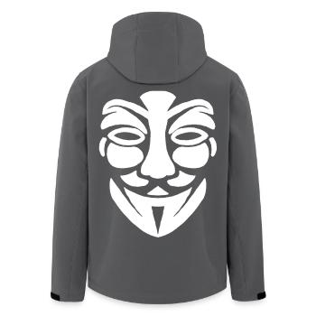 Anonymous face - Men’s Recycled Softshell Jacket by Stanley/Stella - black - Back - AI Model Male 185 light (185cm)