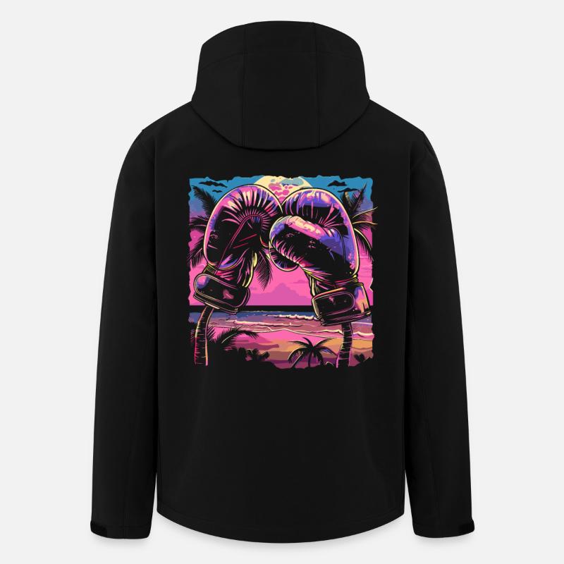 Gants de boxe Retrowave - Veste softshell homme en polyester recyclé Stanley/Stella - noir
