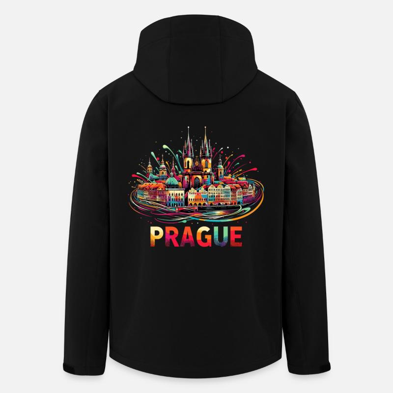 Prague Capitale République tchèque Cadeau - Veste softshell homme en polyester recyclé Stanley/Stella - noir