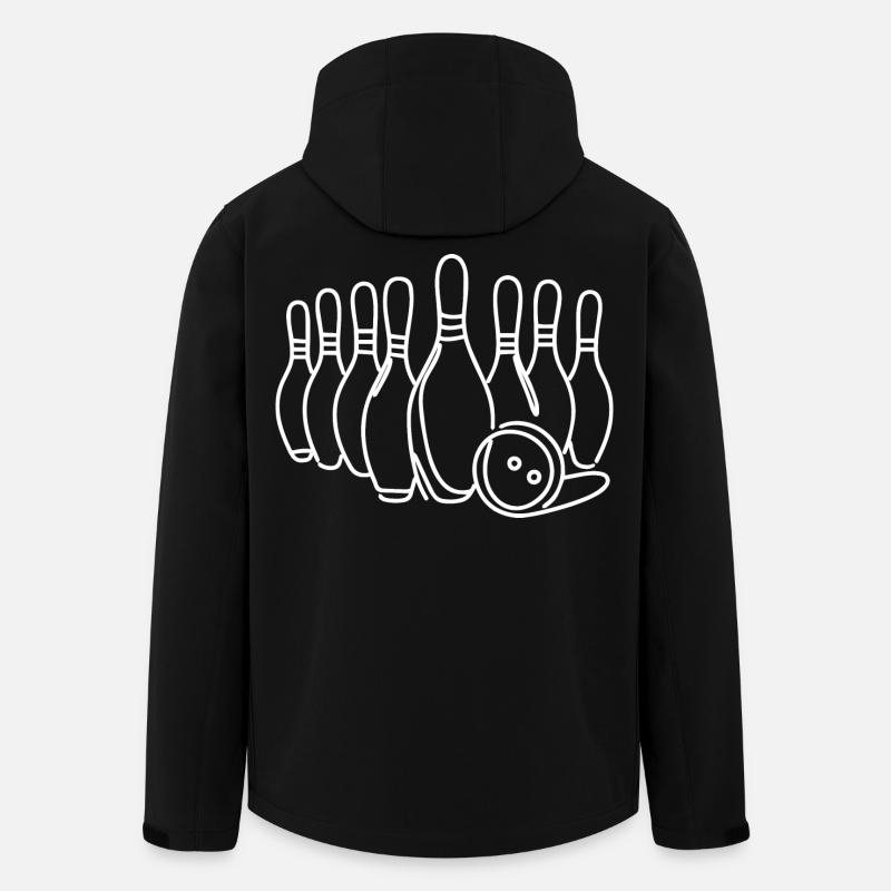Bowling Pin Ball Zeichnung - Recycelte Männer Softshell-Jacke von Stanley/Stella - Schwarz