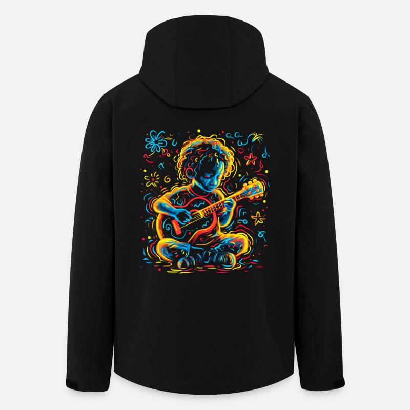 Small Ukulele Player - Men’s Recycled Softshell Jacket by Stanley/Stella - black