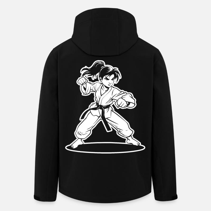 Karate Mädchen Cartoon Stil - Recycelte Männer Softshell-Jacke von Stanley/Stella - Schwarz