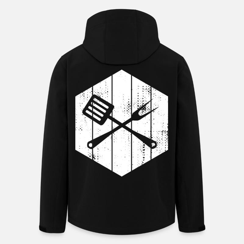 Kochlöffel und Gabel - Recycelte Männer Softshell-Jacke von Stanley/Stella - Schwarz