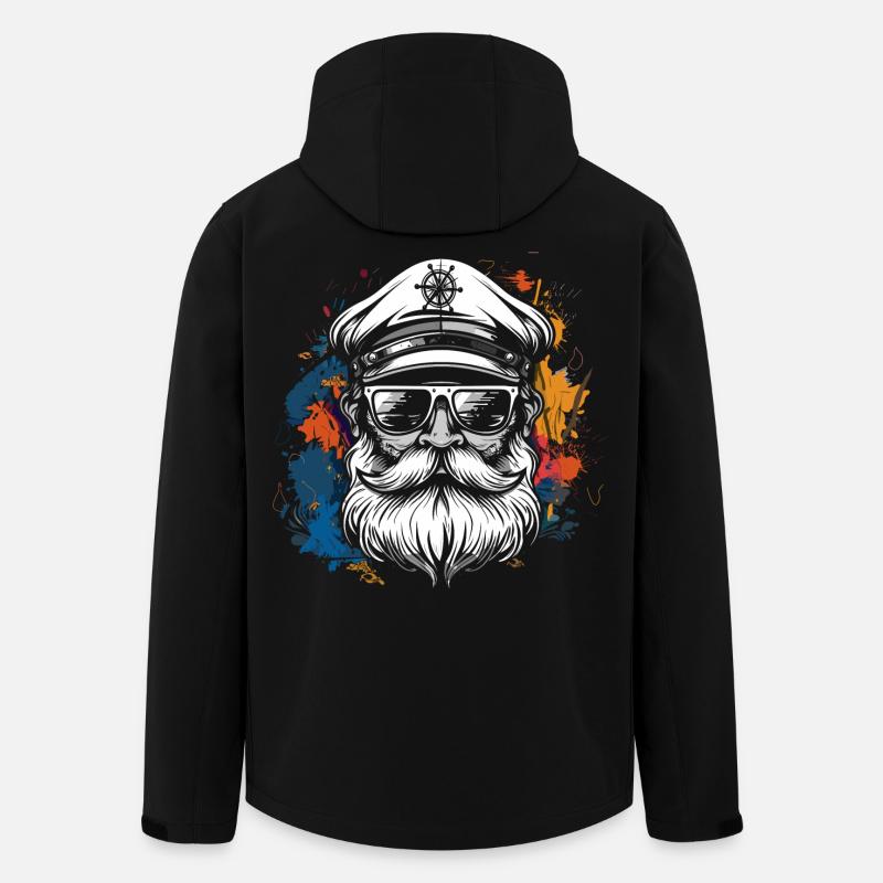 Sailing Captain Sketch - Men’s Recycled Softshell Jacket by Stanley/Stella - black