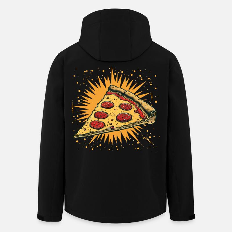 Pizzastück Grafik - Recycelte Männer Softshell-Jacke von Stanley/Stella - Schwarz