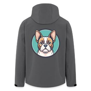 Chien Français Blanc Et Orange Hunderasse Karikatur - Recycelte Männer Softshell-Jacke von Stanley/Stella - Schwarz - Hinten - AI Model Male 185 light (185cm)