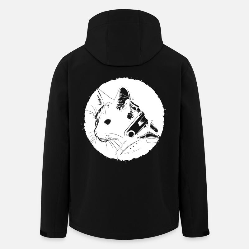 Chat Steampunk - Veste softshell homme en polyester recyclé Discoverer Stanley/Stella - noir