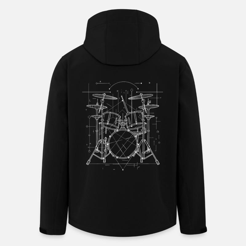 Drumkit Drawing - Men’s Recycled Softshell Jacket by Stanley/Stella - black