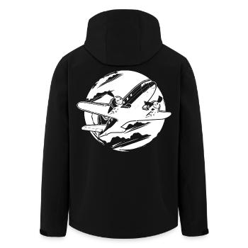 Flugzeug Zeichnung - Recycelte Männer Softshell-Jacke von Stanley/Stella - Schwarz - Hinten - AI Model Male 185 light (185cm)