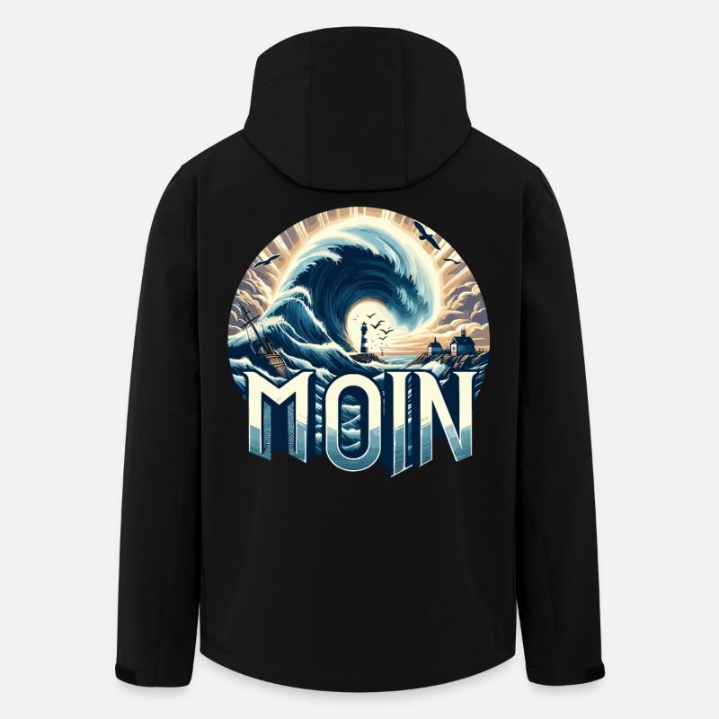 Moin Norddeutschland - Recycelte Männer Softshell-Jacke von Stanley/Stella - Schwarz