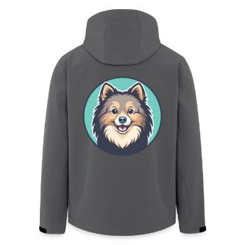 Spitz danois chien race dessin animé Kawaii Clipart animal de compagnie - Veste softshell homme en polyester recyclé Stanley/Stella - noir - Dos - AI Model Male 185 light (185cm)
