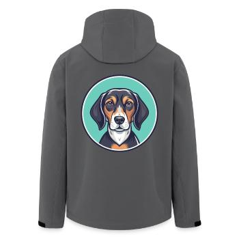 Dumfriesshire Hound Chien Race Drôle Dessin Animé Kawaii - Veste softshell homme en polyester recyclé Stanley/Stella - noir - Dos - AI Model Male 185 light (185cm)