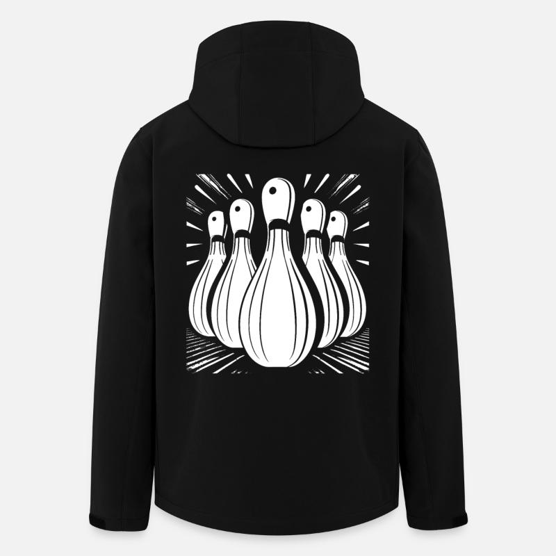 Graphiques de bowling - Veste softshell homme en polyester recyclé Stanley/Stella - noir