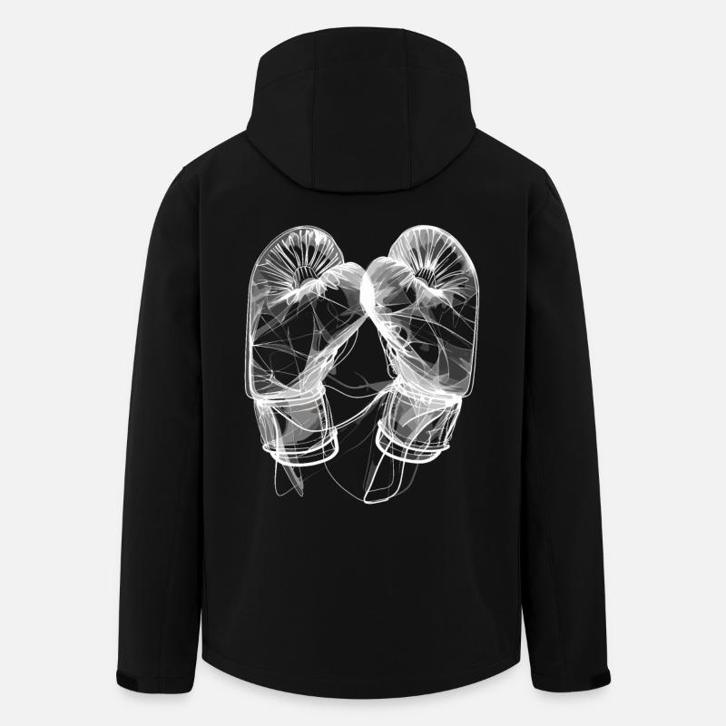 Gants de boxe Line Art - Veste softshell homme en polyester recyclé Stanley/Stella - noir