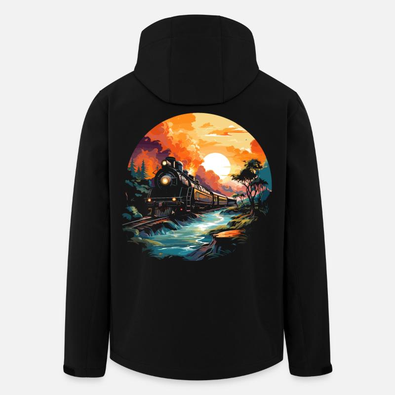 Eisenbahn Porträt - Recycelte Männer Softshell-Jacke von Stanley/Stella - Schwarz