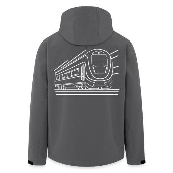 Zug Comic Look - Recycelte Männer Softshell-Jacke von Stanley/Stella - Schwarz - Hinten - AI Model Male 185 light (185cm)