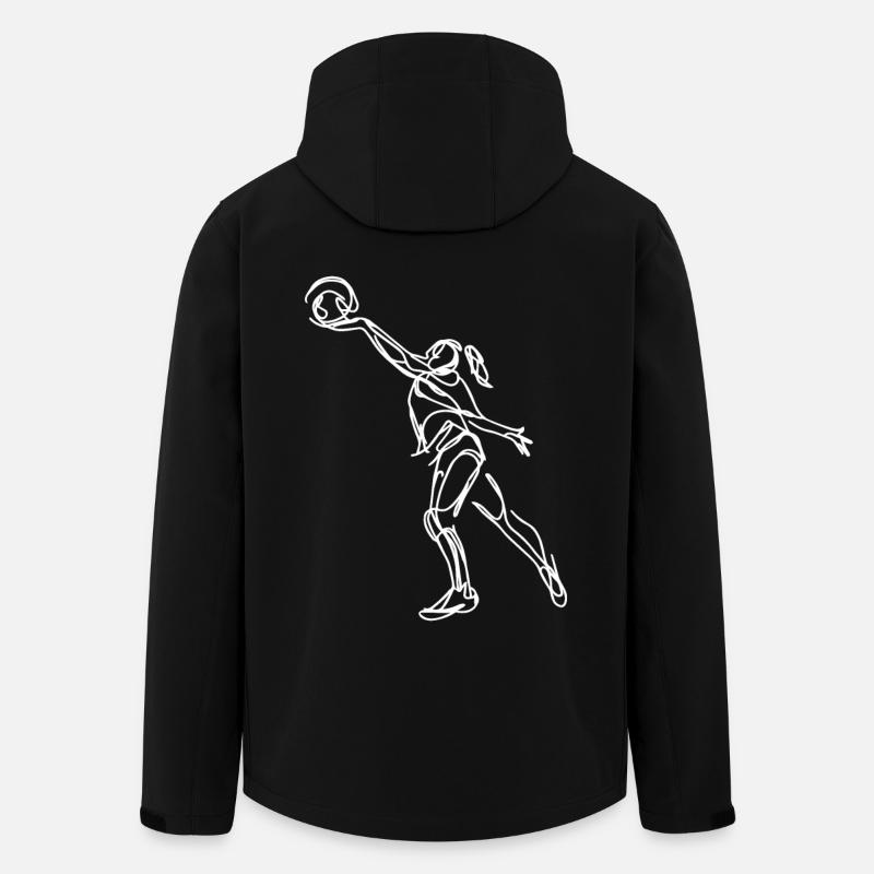 Female Volleyball Player Sketch - Men’s Recycled Softshell Jacket by Stanley/Stella - black