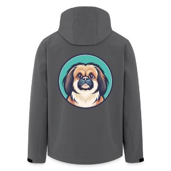Pekinesische Hunderasse Karikatur Kawaii Clipart Tier - Recycelte Männer Softshell-Jacke von Stanley/Stella - Schwarz - Hinten - AI Model Male 185 light (185cm)