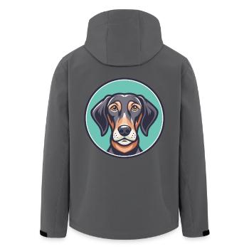 Plott Hound Chien Race Drôle Dessin animé Kawaii Clipart - Veste softshell homme en polyester recyclé Stanley/Stella - noir - Dos - AI Model Male 185 light (185cm)