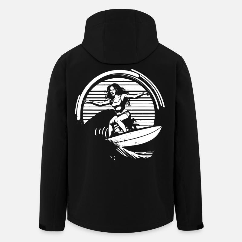 Surfeur - Veste softshell homme en polyester recyclé Stanley/Stella - noir
