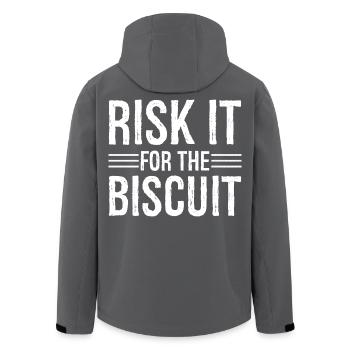 risk it for the biscuit - Men’s Recycled Softshell Jacket by Stanley/Stella - anthracite - Back - AI Model Male 185 light (185cm)