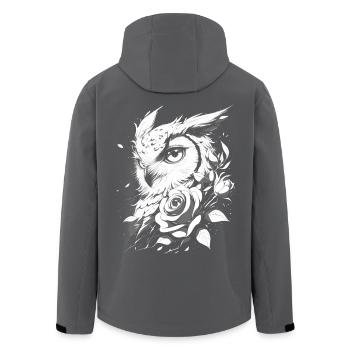 hibou Rose esthétique florale oiseau de nuit cadeau d’oiseau - Veste softshell homme en polyester recyclé Stanley/Stella - noir - Dos - AI Model Male 185 light (185cm)
