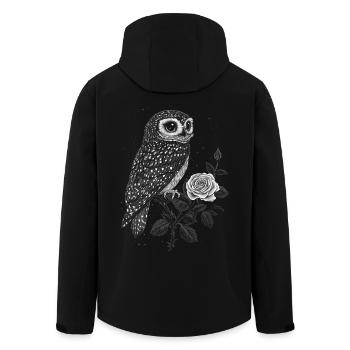 Eule Vogel Blumen Ästhetik Nachteule Rose Geschenk - Recycelte Männer Softshell-Jacke von Stanley/Stella - Schwarz - Hinten - AI Model Male 185 light (185cm)
