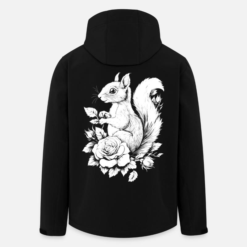 Eichhörnchen Blumen Rose Ästhetik Hörnchen - Recycelte Männer Softshell-Jacke von Stanley/Stella - Schwarz