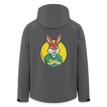 Lapin Mignon Kawaii Dessin animé Clipart Animal de compagnie - Veste softshell homme en polyester recyclé Stanley/Stella - noir - Dos - AI Model Male 185 light (185cm)