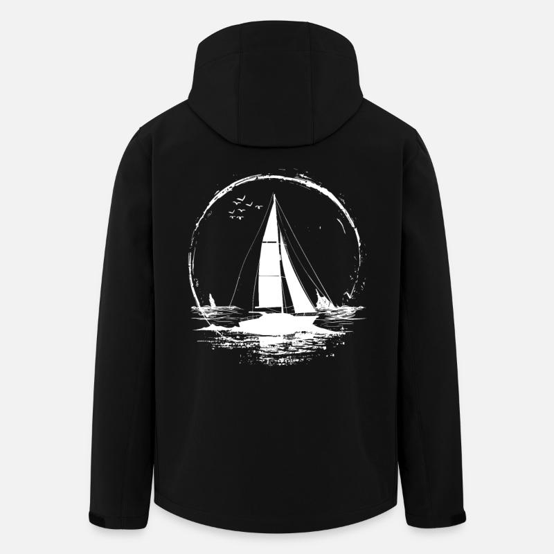 Sailing Drawing - Men’s Recycled Softshell Jacket by Stanley/Stella - black