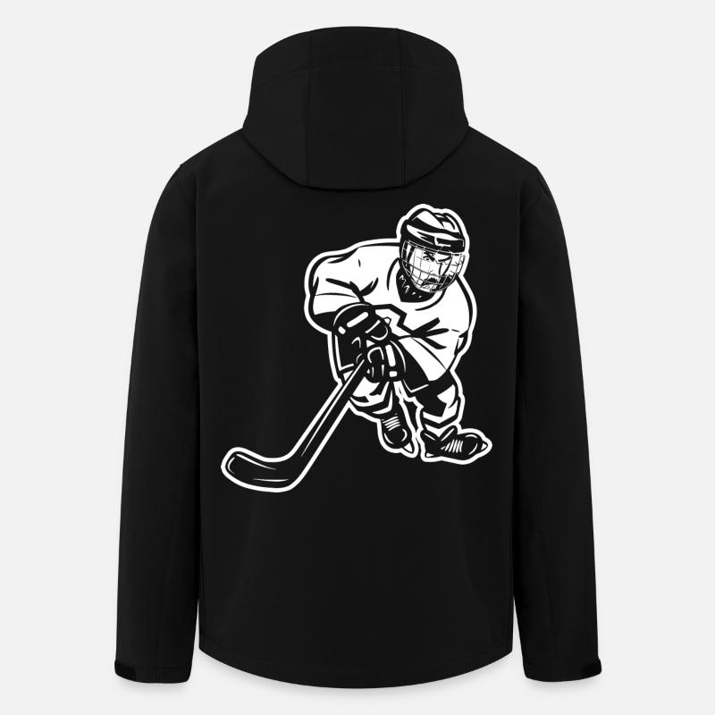 Ice Hockey Player Drawing - Men’s Recycled Softshell Jacket by Stanley/Stella - black