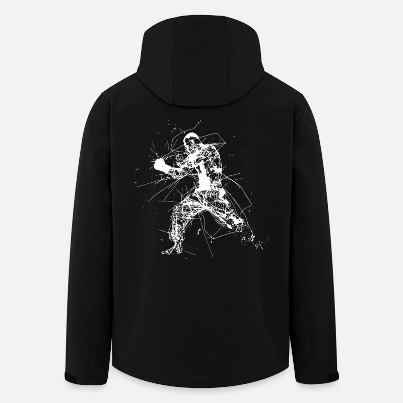 Kickboxen Zeichnung - Recycelte Männer Softshell-Jacke von Stanley/Stella - Schwarz