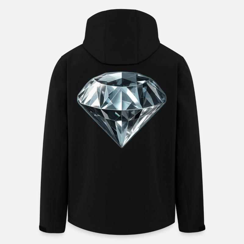 Pierre précieuse de diamant - Veste softshell homme en polyester recyclé Stanley/Stella - noir