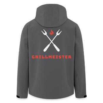Grillmeister - Der Ultimative BBQ-Experte - Recycelte Männer Softshell-Jacke von Stanley/Stella - Schwarz - Hinten - AI Model Male 185 light (185cm)