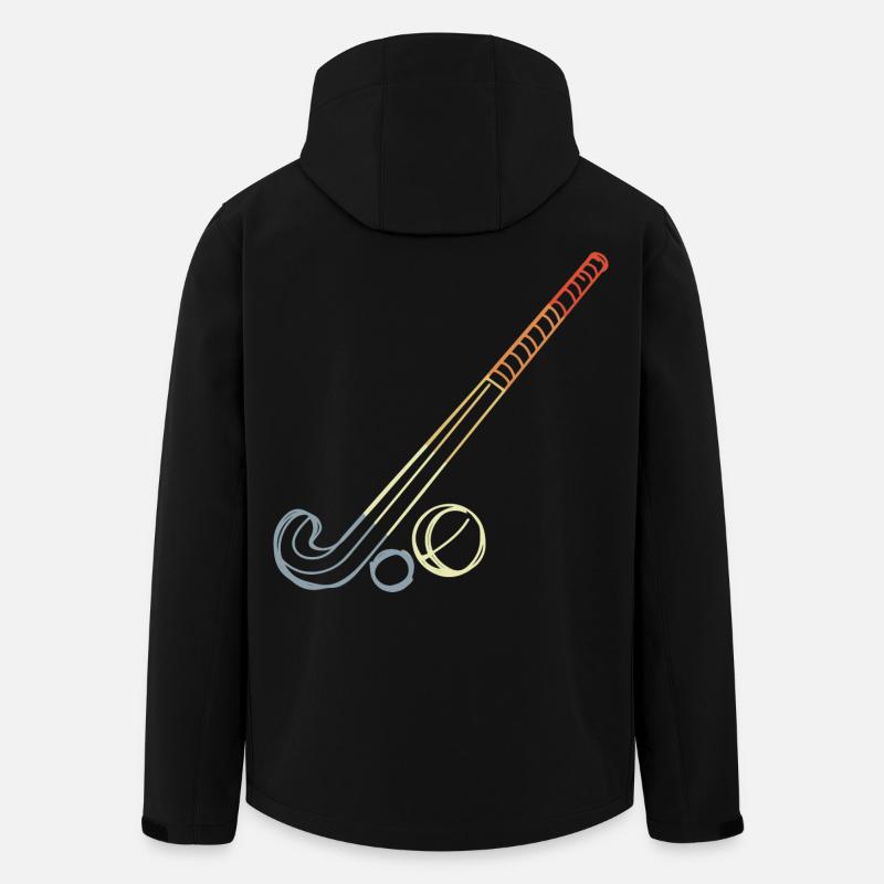Feldhockeyschläger und Ball Skizze - Recycelte Männer Softshell-Jacke von Stanley/Stella - Schwarz
