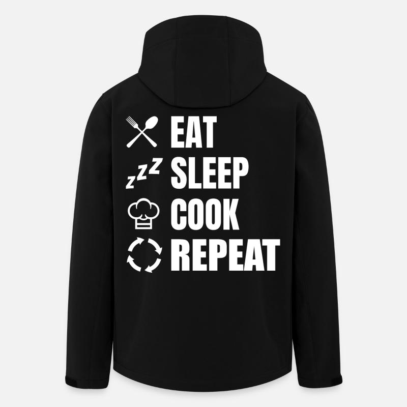 Eat Sleep Cook Repeat - Men’s Recycled Softshell Jacket by Stanley/Stella - black
