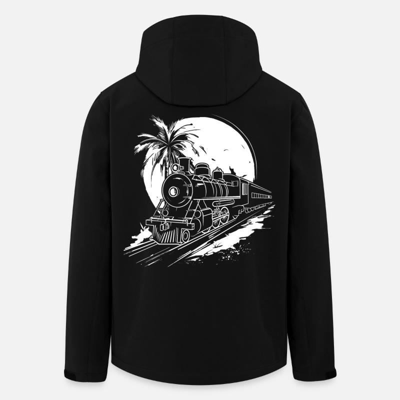 Eisenbahn Grafik - Recycelte Männer Softshell-Jacke von Stanley/Stella - Schwarz