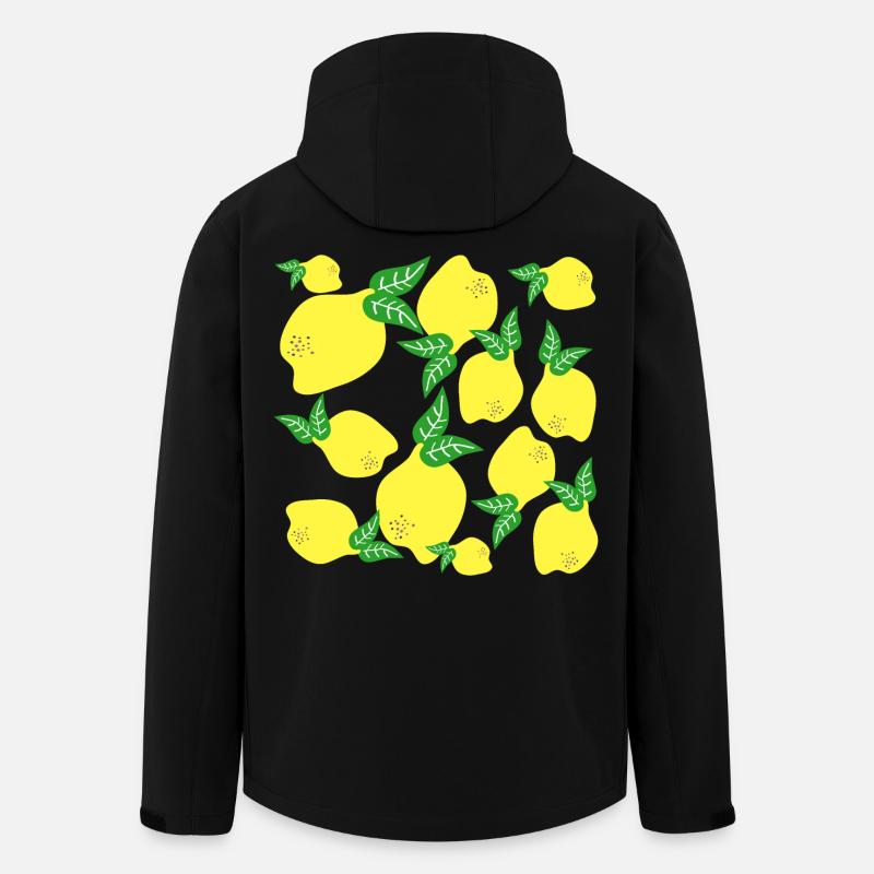 Zitronen Muster - Recycelte Männer Softshell-Jacke von Stanley/Stella - Schwarz
