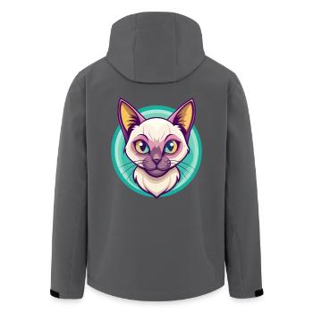 Burma-Katzenrasse Karikatur Kawaii Tier Haustier - Recycelte Männer Softshell-Jacke von Stanley/Stella - Schwarz - Hinten - AI Model Male 185 light (185cm)