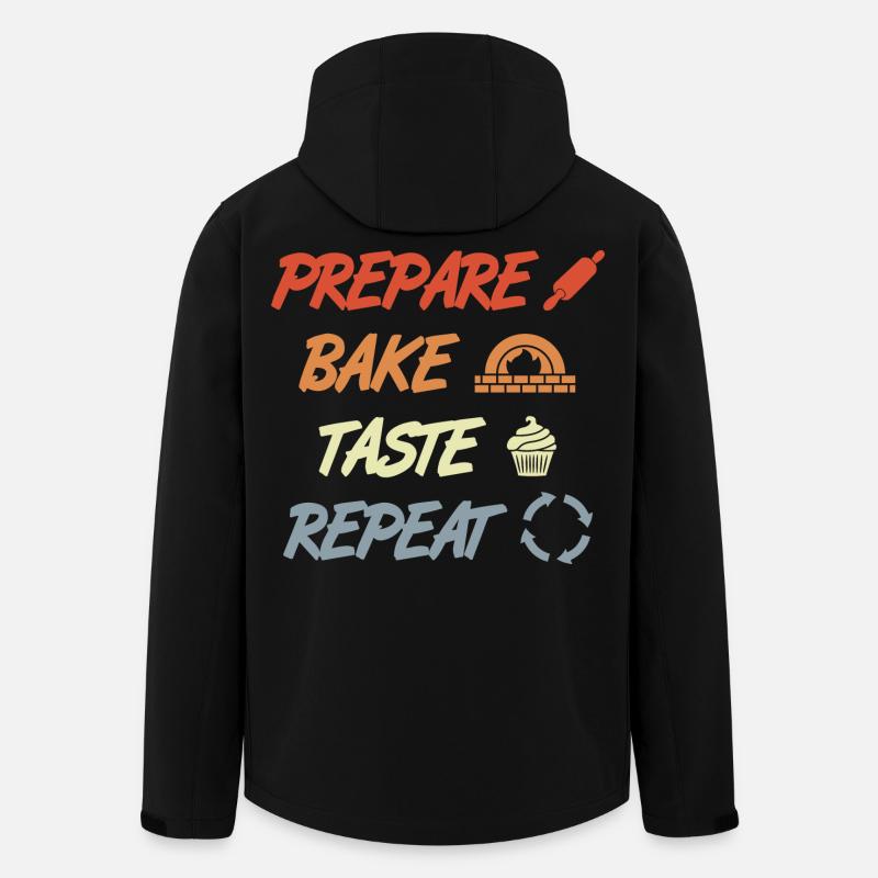 Prepare Bake Taste Repeat - Recycelte Männer Softshell-Jacke von Stanley/Stella - Schwarz