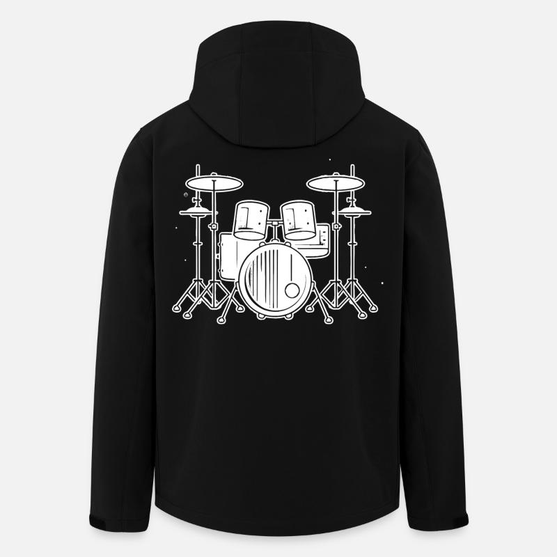 Drum Set Drawing - Men’s Recycled Softshell Jacket by Stanley/Stella - black