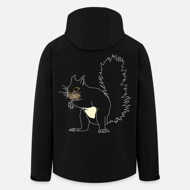 Lineart écureuil - Veste softshell homme en polyester recyclé Stanley/Stella - noir