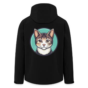 Chat domestique race dessin animé Kawaii Animal Pet - Veste softshell homme en polyester recyclé Stanley/Stella - noir - Dos - AI Model Male 185 light (185cm)
