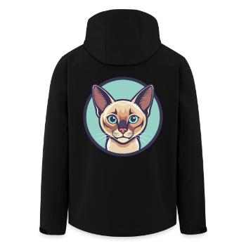 Europäische Burma-Katzenrasse Karikatur Kawaii Tier - Recycelte Männer Softshell-Jacke von Stanley/Stella - Schwarz - Hinten - AI Model Male 185 light (185cm)