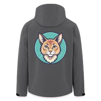 Chat Somali Race Dessin animé Kawaii Animal Pet - Veste softshell homme en polyester recyclé Stanley/Stella - noir - Dos - AI Model Male 185 light (185cm)