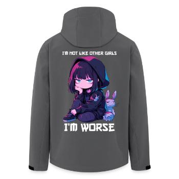 Not Like Other Girls Anime Girl Kawaii Edgy Goth - Men’s Recycled Softshell Jacket by Stanley/Stella - black - Back - AI Model Male 185 light (185cm)