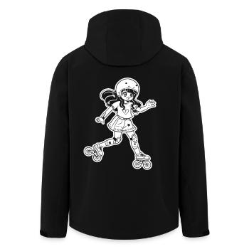 Roller Skate Girl Cartoon - Men’s Recycled Softshell Jacket by Stanley/Stella - black - Back - AI Model Male 185 light (185cm)