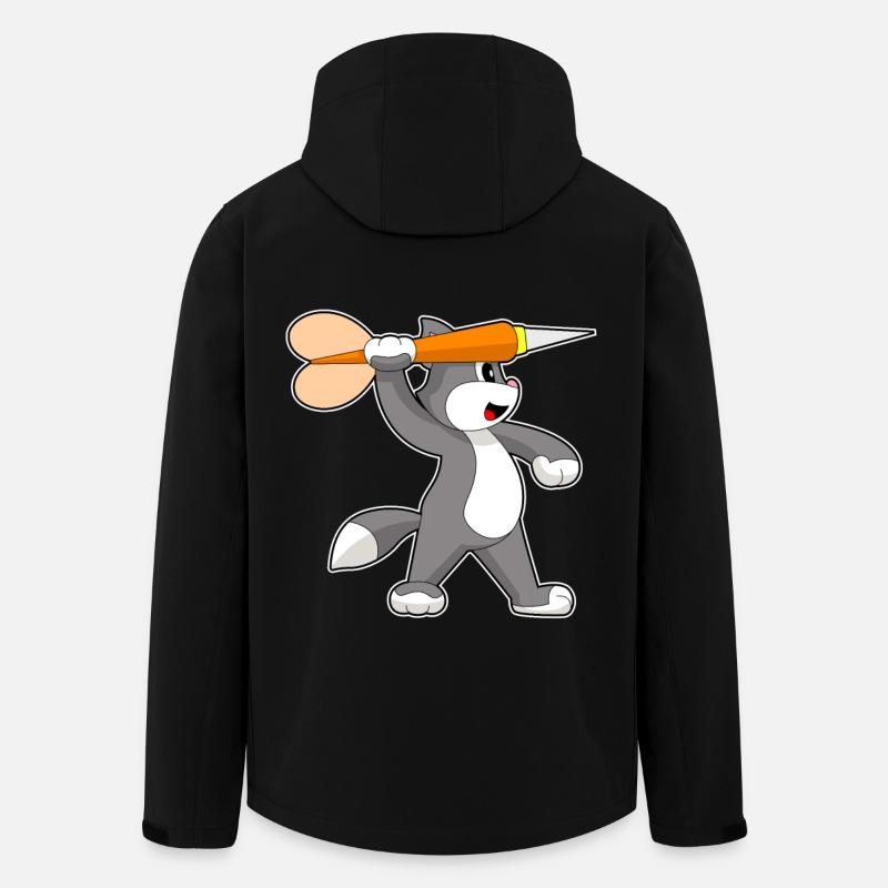 Katze Dart Dartpfeil - Recycelte Männer Softshell-Jacke von Stanley/Stella - Schwarz