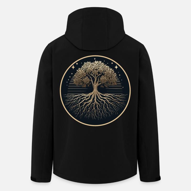 Baum Silhouette Wurzeln - Recycelte Männer Softshell-Jacke von Stanley/Stella - Schwarz