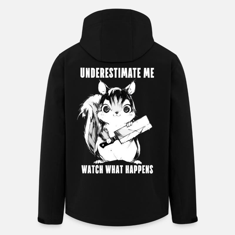 Crazy Squirrel Anime Kawaii Gift - Men’s Recycled Softshell Jacket by Stanley/Stella - black